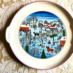 🆕Villeroy&Boch Naif Christmas Porcelain Cake Plate 12.5"